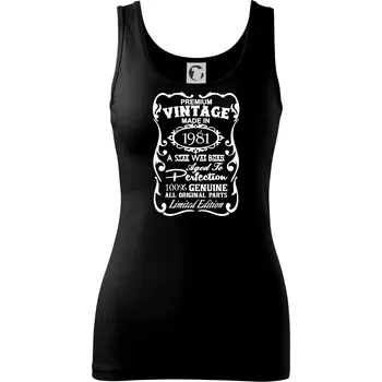 Dámské tričko Vintage Etiketa - 1981 - Dámské tílko - S ( Černá )