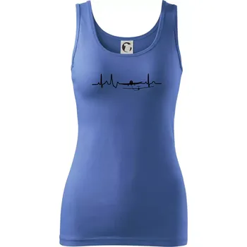 Dámské tričko Ekg kluzák a letadlo - Dámské tílko - XL ( Azurově modrá )