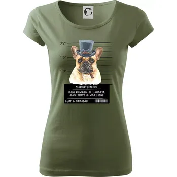Dámské tričko Lump a darebák francouzský buldoček - Dámské triko Pure - XL ( Khaki )