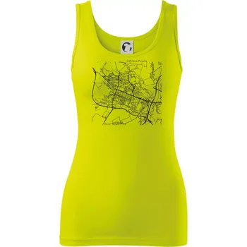 Dámské tričko Mapy měst černobílé Ostrava Poruba - Dámské tílko - 2XL ( Limetková )
