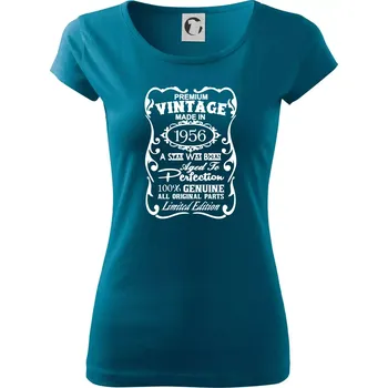 Dámské tričko Vintage Etiketa - 1956 - Dámské triko Pure - M ( Petrolejová )