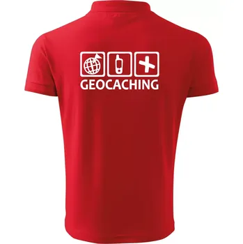 Pánská košile Geocaching ikony - Polokošile pánská Pique Polo 203 - 2XL ( Červená )