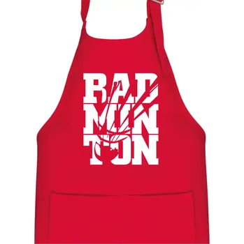 Kuchyňská zástěra Badminton nápis - Dětská zástěra na vaření - Univerzální velikost ( Červená )