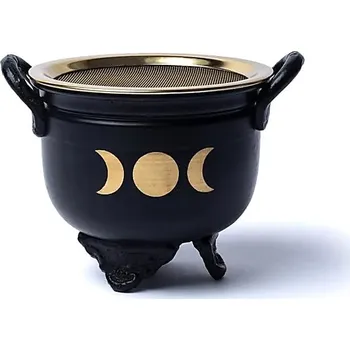 Aroma lampa Čarodějnický kotlík - Fáze měsíce Litinová kadidelnice se sítkem, 9 * 10 cm