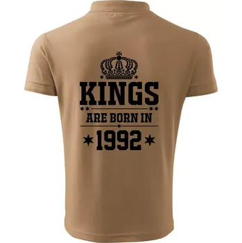 Pánská košile Kings are born in 1992 - Polokošile pánská Pique Polo 203 - 5XL ( Písková )
