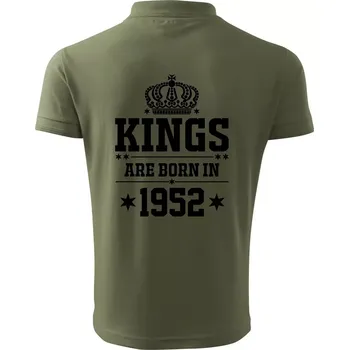 Pánská košile Kings are born in 1952 - Polokošile pánská Pique Polo 203 - M ( Khaki )