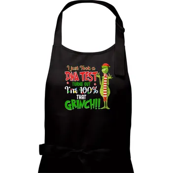 Kuchyňská zástěra DNA test Grinch - Pánská zástěra na vaření - Univerzální velikost ( Černá )