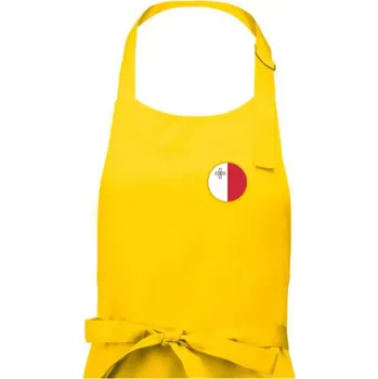 Kuchyňská zástěra Vlajka Malta kulatá na prso - Dámská zástěra na vaření - Univerzální velikost ( Žlutá )