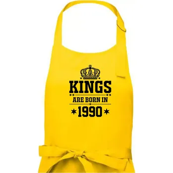 Kuchyňská zástěra Kings are born in 1990 - Pánská zástěra na vaření - Univerzální velikost ( Žlutá )