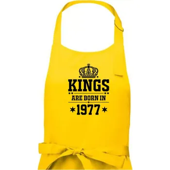 Kuchyňská zástěra Kings are born in 1977 - Pánská zástěra na vaření - Univerzální velikost ( Žlutá )