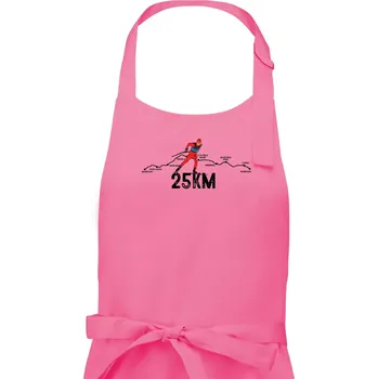 Kuchyňská zástěra 25km po Jizerkách - Pánská zástěra na vaření - Univerzální velikost ( Růžová )