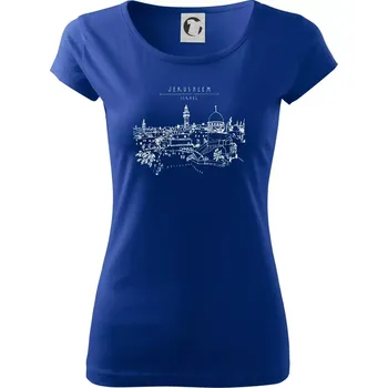 Dámské tričko Kreslený Jeruzalém - Dámské triko Pure - XS ( Královská modrá )