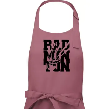 Kuchyňská zástěra Badminton nápis - Dámská zástěra na vaření - Univerzální velikost ( Starorůžová )