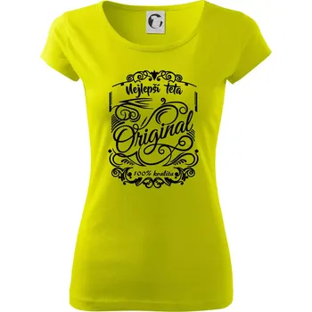 Dámské tričko Vintage nejlepší teta 100% kvalita - Dámské triko Pure - L ( Limetková )