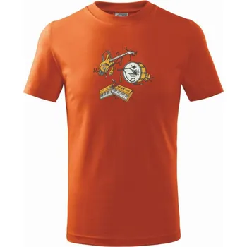 Chlapecké tričko Rozbitá kapela - Tričko dětské bavlněné - 98 cm / 2 roky ( Oranžová )