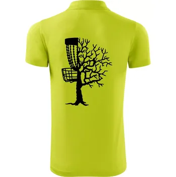 Pánská košile Disc golf pozor strom - Polokošile Victory sportovní (dresovina) - S ( Limetková )