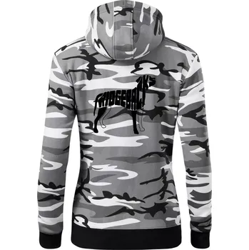 Dámská mikina Ridgeback - Dámská mikina trendy zipper s kapucí - XL ( Šedý maskáč )