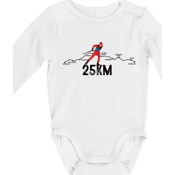 25km po Jizerkách - Body kojenecké s dlouhým rukávem - Dlouhý r. do 3 měs ( Bílá )