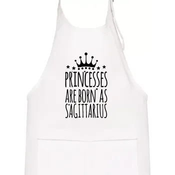 Kuchyňská zástěra Princesses are born as Sagittarius - Střelec - Dětská zástěra na vaření - Univerzální velikost ( Bílá )