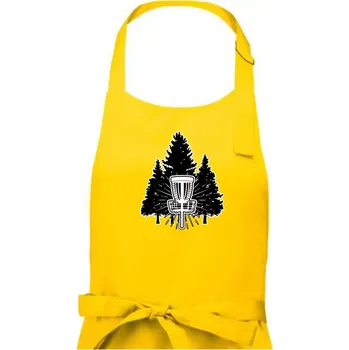 Kuchyňská zástěra Disc golf stromy - Pánská zástěra na vaření - Univerzální velikost ( Žlutá )