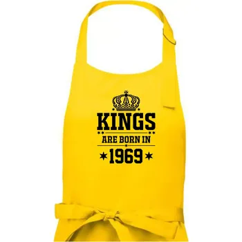 Kuchyňská zástěra Kings are born in 1969 - Pánská zástěra na vaření - Univerzální velikost ( Žlutá )