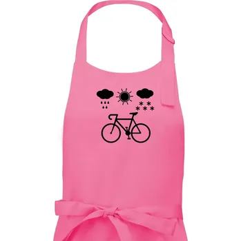 Kuchyňská zástěra Cyklista za každého počasí - Pánská zástěra na vaření - Univerzální velikost ( Růžová )