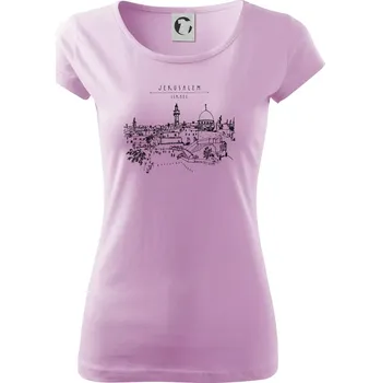 Dámské tričko Kreslený Jeruzalém - Dámské triko Pure - XS ( Orchid )