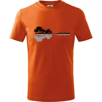 Chlapecké tričko Kytara příroda - Tričko dětské bavlněné - 134 cm/8 let ( Oranžová )