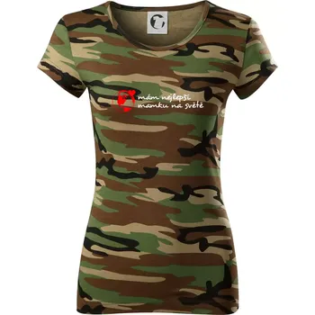 Dámské tričko Mám nejlepší mamku na světě - Dámské maskáčové triko - 2XL ( Hnědý maskáč )