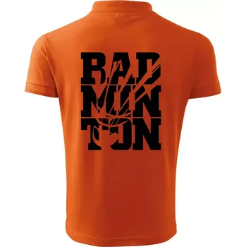 Pánská košile Badminton nápis - Polokošile pánská Pique Polo 203 - 4XL ( Oranžová )