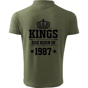 Pánská košile Kings are born in 1987 - Polokošile pánská Pique Polo 203 - S ( Khaki )