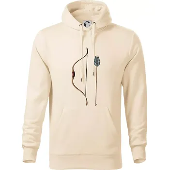 Pánská mikina Luk a šíp kresba - Mikina pánská Cape s kapucí - 4XL ( Mandlová )