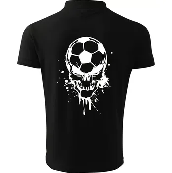 Pánská košile Fotbal lebka splash - Polokošile pánská Pique Polo 203 - 4XL ( Černá )