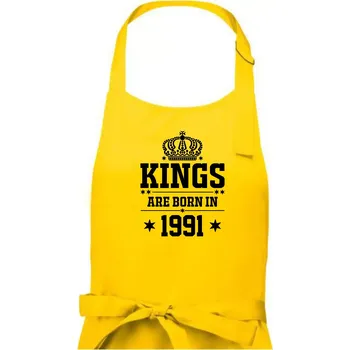 Kuchyňská zástěra Kings are born in 1991 - Pánská zástěra na vaření - Univerzální velikost ( Žlutá )