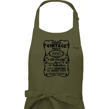 Kuchyňská zástěra Vintage Etiketa - 1995 - Dámská zástěra na vaření - Univerzální velikost ( Khaki )