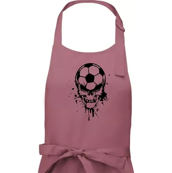 Kuchyňská zástěra Fotbal lebka splash - Pánská zástěra na vaření - Univerzální velikost ( Starorůžová )