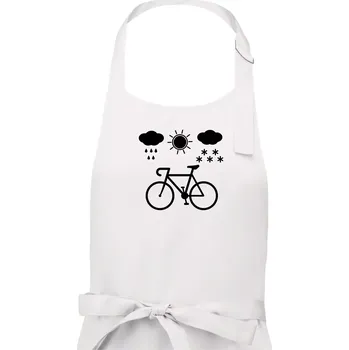 Kuchyňská zástěra Cyklista za každého počasí - Pánská zástěra na vaření - Univerzální velikost ( Bílá )
