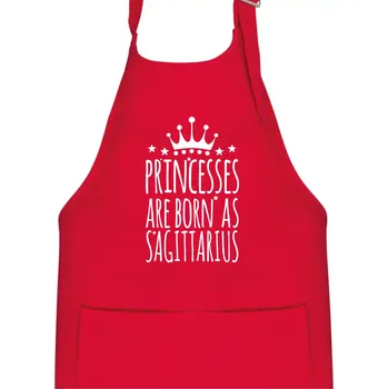 Kuchyňská zástěra Princesses are born as Sagittarius - Střelec - Dětská zástěra na vaření - Univerzální velikost ( Červená )
