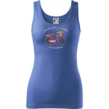 Dámské tričko Pěknou jízdu životem 35 - Dámské tílko - L ( Azurově modrá )