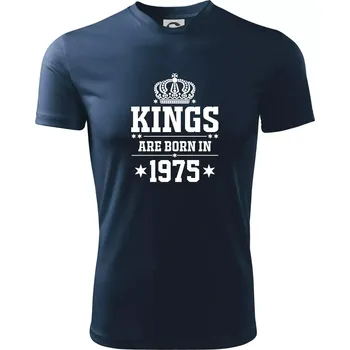 Pánské tričko Kings are born in 1975 - Pánské triko Fantasy sportovní (dresovina) - 3XL ( Námořní modrá (velmi tmavá - téměř černá) )