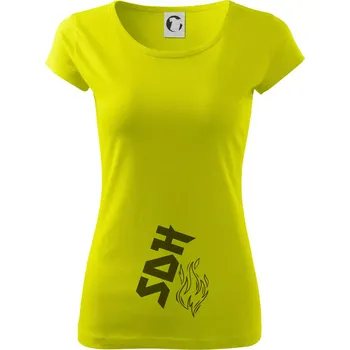 SDH nápis a plamen - Dámské triko Pure - M ( Limetková )