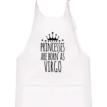 Kuchyňská zástěra Princesses are born as Virgo - Panna - Dětská zástěra na vaření - Univerzální velikost ( Bílá )