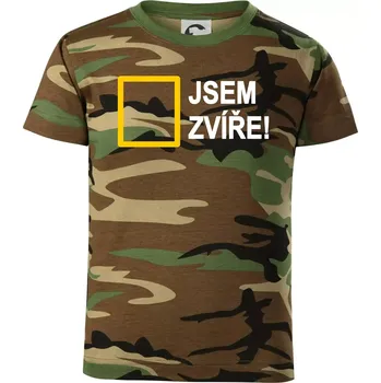 Chlapecké tričko Jsem zvíře obdelník - Dětské maskáčové triko - 122 cm/6 let ( Hnědý maskáč )