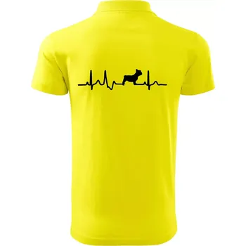 Pánská košile EKG Francouzský buldoček z boku - Polokošile pánská Pique Polo 203 - 5XL ( Citrónová )
