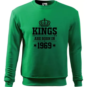 Pánská mikina Kings are born in 1969 - Mikina Essential pánská - L ( Středně zelená )