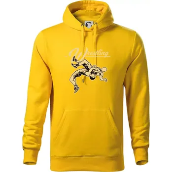 Pánská mikina Wrestling v boji - Mikina pánská Cape s kapucí - XL ( Žlutá )