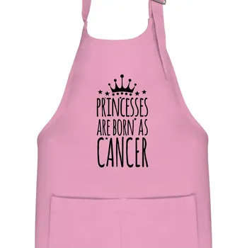 Kuchyňská zástěra Princesses are born as Cancer - Rak - Dětská zástěra na vaření - Univerzální velikost ( Růžová )