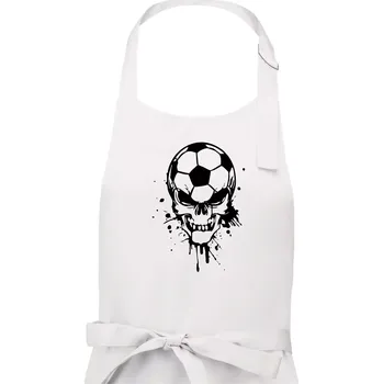 Kuchyňská zástěra Fotbal lebka splash - Pánská zástěra na vaření - Univerzální velikost ( Bílá )