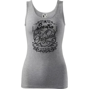 Dámské tričko Vintage nejlepší sestra 100% kvalita - Dámské tílko - M ( Tmavě šedý melír )