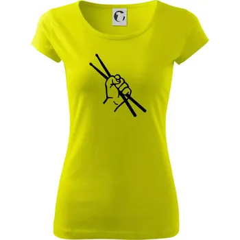 Paličky ruka - Dámské triko Pure - L ( Limetková )